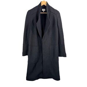 Seed Heritage Wool blend open tailored mid length Coat black‎ money 90s sz 6